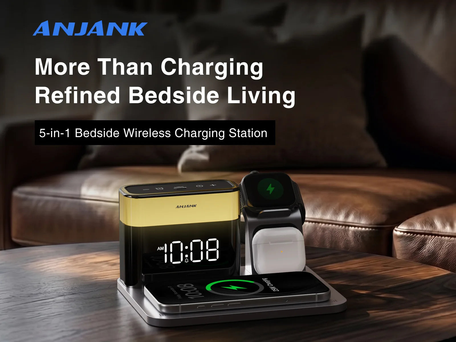 ANJANK GlowDock | Qi2 25W 5-in-1 Wireless Charging Station